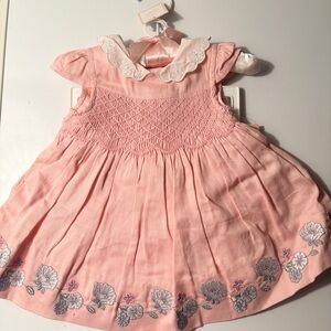 First Impressions 2-Piece Dress With Embroidered Floral Design On Bottom